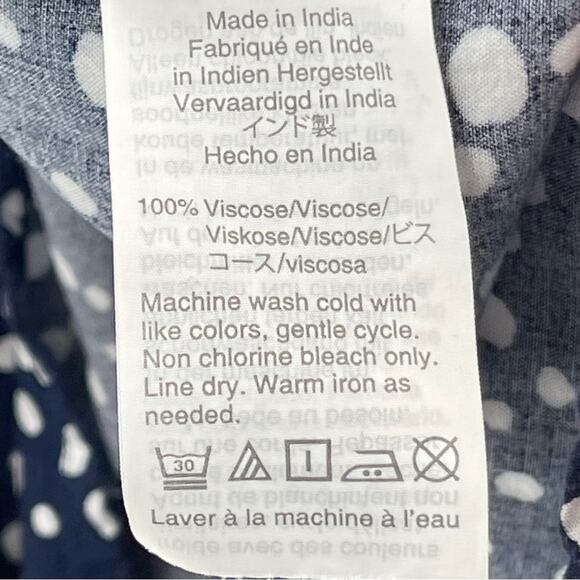 J.Crew Mercantile Navy Blue & White Pebble Print Sleeveless Viscose Top Size XS - Picture 7 of 8